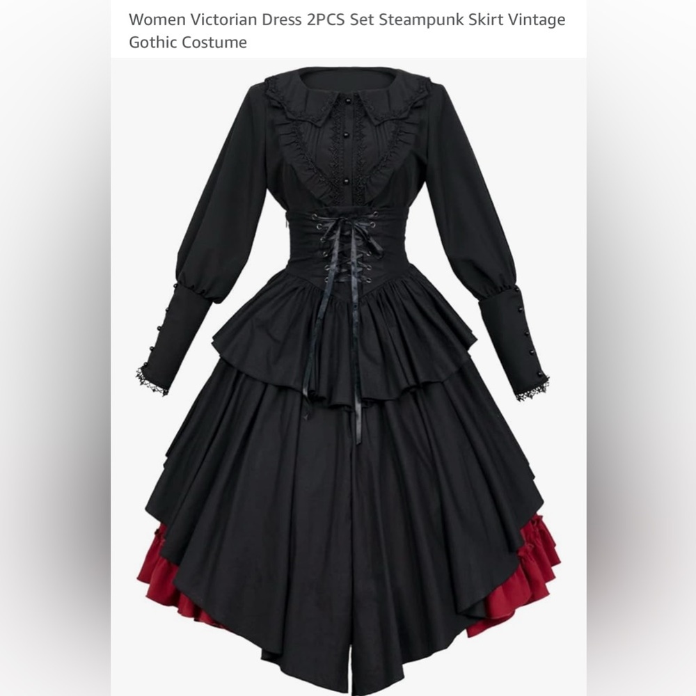 Elegant Black and Red Women's Dress